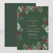 Invitation Mariage de mousse succulente magenta (Devant / Derrière)