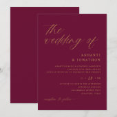 Invitation Mariage de mûrier moderne romantique (Devant / Derrière)