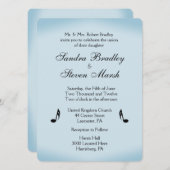 Invitation Mariage de musique bleue (Devant / Derrière)