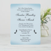 Invitation Mariage de musique bleue (Debout devant)