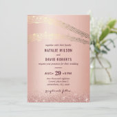 Invitation Mariage de musique Rose moderne Arrière - plan d'o (Debout devant)