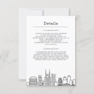 Invitation Mariage de Nashville Détails de l'invité