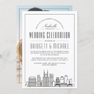 Invitation Mariage de Nashville   Modern Deco City Skyline