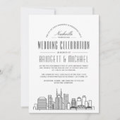 Invitation Mariage de Nashville | Modern Deco City Skyline (Devant)