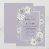 Invitation Mariage de nature classique lavande (Devant / Derrière)