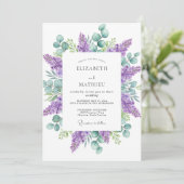 Invitation Mariage de nature éthérée lavande (Debout devant)