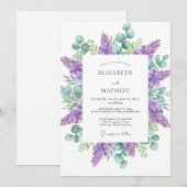 Invitation Mariage de nature éthérée lavande (Devant / Derrière)