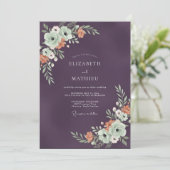 Invitation Mariage de Nature Opulente aux Tons de Prune (Debout devant)