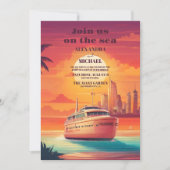 Invitation Mariage de navire de croisière tropical (Devant)
