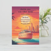 Invitation Mariage de navire de croisière tropical (Debout devant)