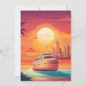 Invitation Mariage de navire de croisière tropical (Dos)