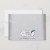 Invitation Mariage de neige blanc et argenté (Dos)