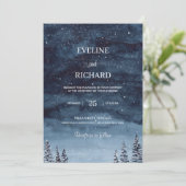 Invitation mariage de neige de la marine d'hiver de la marine (Debout devant)