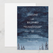 Invitation mariage de neige de la marine d'hiver de la marine (Devant / Derrière)