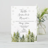 Invitation Mariage de neige de Noël d'hiver blanc (Debout devant)