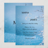 Invitation Mariage de neige d'hiver (Devant / Derrière)