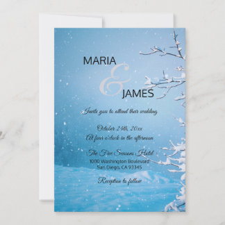 Invitation Mariage de neige d'hiver