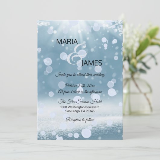 Invitation Mariage de neige d'hiver (Debout devant)