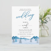 Invitation Mariage de neige d'hiver (Debout devant)