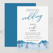 Invitation Mariage de neige d'hiver (Devant / Derrière)