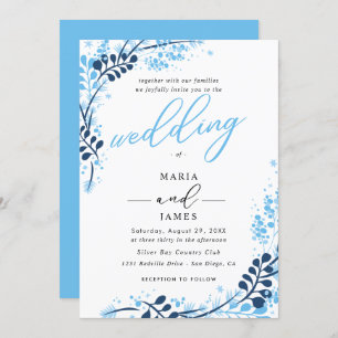 Invitation Mariage de neige d'hiver