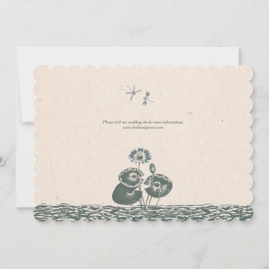 Invitation Mariage de nénuphar et de libellule (Dos)