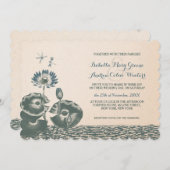 Invitation Mariage de nénuphar et de libellule (Devant / Derrière)