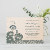 Invitation Mariage de nénuphar et de libellule (Debout devant)