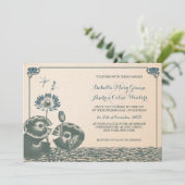Invitation mariage de nénuphars et de libellules (Debout devant)