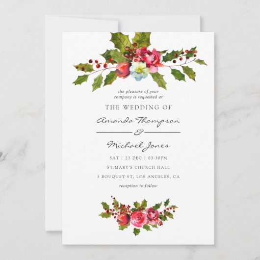 Invitation Mariage de Noël (Devant)