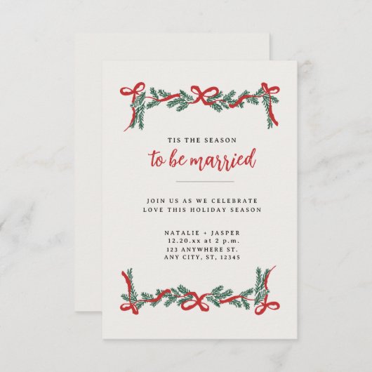 Invitation Mariage de Noël (Devant / Derrière)