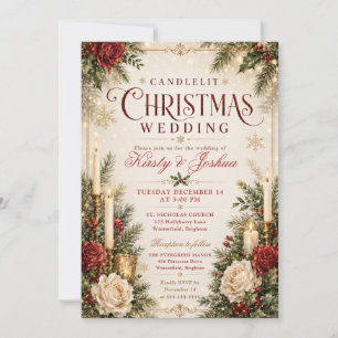 Invitation Mariage de Noël à la bougie