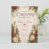 Invitation Mariage de Noël à la bougie (Debout devant)