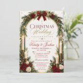 Invitation Mariage de Noël à la bougie (Debout devant)