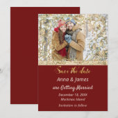 Invitation Mariage de Noël à retenir la date (Devant / Derrière)