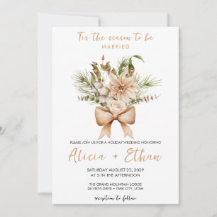 Invitation Mariage de noël arc floral