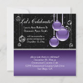 Invitation Mariage de Noël Argent Violet Noir Après la Cérémo (Devant)
