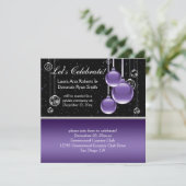 Invitation Mariage de Noël Argent Violet Noir Après-Mariage (Debout devant)