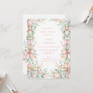 Invitation Mariage de Noël au Casse-Noisette Pastel pour une