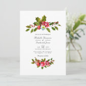 Invitation Mariage de Noël au houx QR Code RSVP (Debout devant)