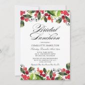 Invitation Mariage de Noël aux baies de houx Réception de mar (Devant)