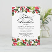 Invitation Mariage de Noël aux baies de houx Réception de mar (Debout devant)