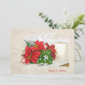 Invitation Mariage de Noël avec anneaux sur la Bible (Debout devant)