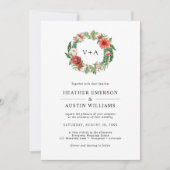 Invitation Mariage de Noël avec feuillage de fêtes (Devant)
