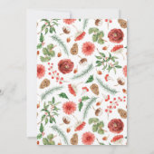 Invitation Mariage de Noël avec feuillage de fêtes (Dos)