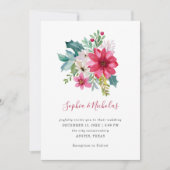Invitation Mariage de Noël | Berries florales et Holly (Devant)