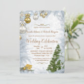 Invitation Mariage de Noël blanc (Debout devant)