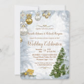 Invitation Mariage de Noël blanc (Devant)