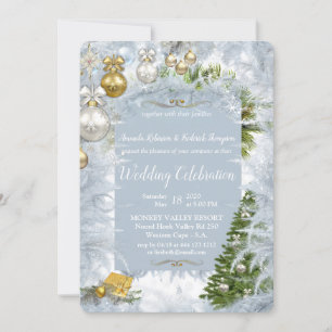 Invitation Mariage de Noël blanc