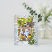 Invitation Mariage de Noël blanc Sauvez la journée (Debout devant)